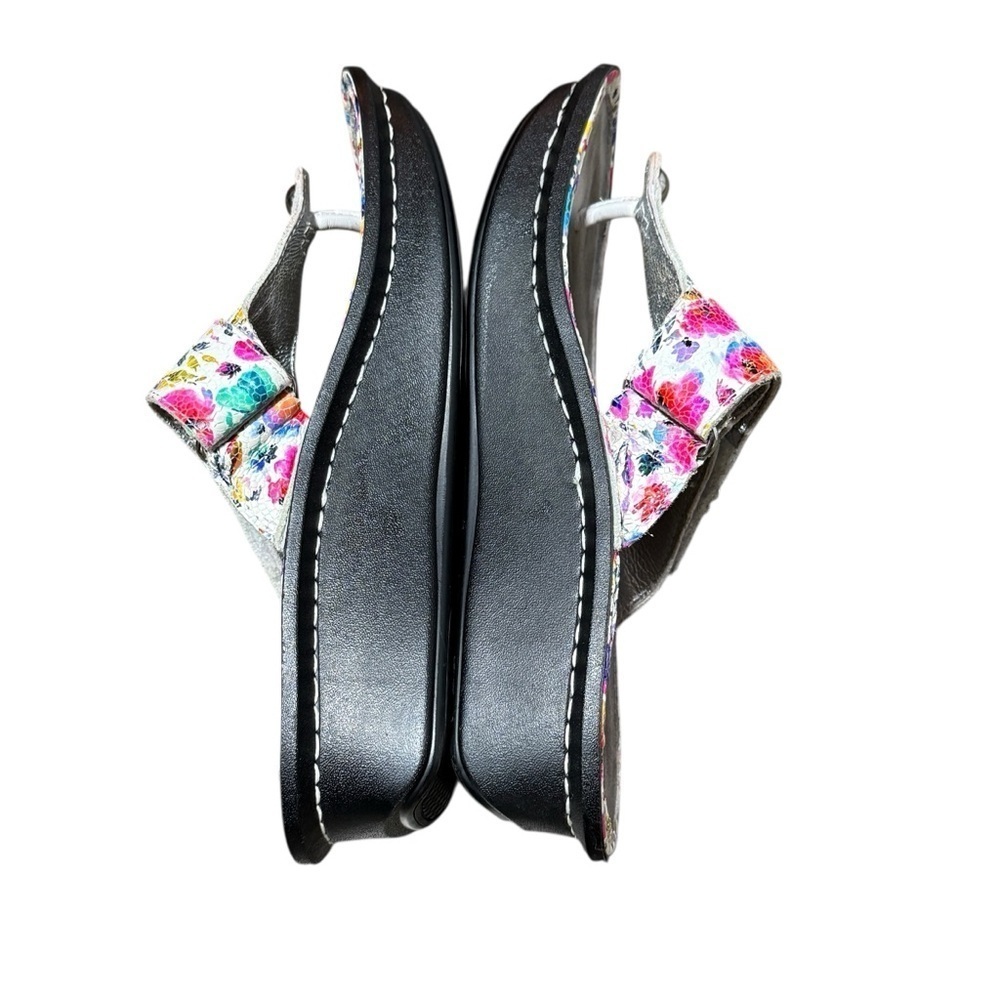 Alegria Carina Perennial Crackle Floral Leather Sandals Adjustable Sz 36 Comfort - Picture 5 of 10
